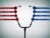 knots are tied on the other. The ropes extend off-image, “pulling” the stethoscope in opposite directions.