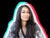 Sasha Hamdani headshot outlined in the style of Tik Tok: teal, pink and white offset outlines on a black background.