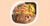 Photo illustration: A circle is divided into quarters of four types of processed food. From top left: fruit loop cereal, microwave pasta bake with chicken, frozen supreme pizza, microwave meat with gravy. The image is against a peach-speckled background.