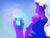 Illustration: A mother holds an infant against her chest and holds a phone in her left hand with a chat bot interface. Shapes and symbols indicate artificial intelligence and radiate from the phone. The illustration colors are shades of light blues and purples.