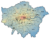Map depicting average annual NO2 concentrations in 2016, showing high concentrations of NO2 from the center of the city, reducing to safe levels on the edge of the city.